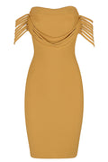 Yellow Off-the-shoulder Sexy Bandage Dress