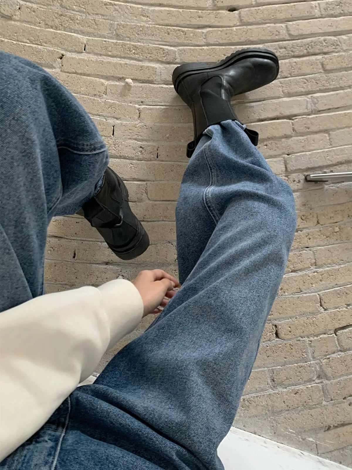 2024 Streetwear Classic FullLength Denim Pants for Women