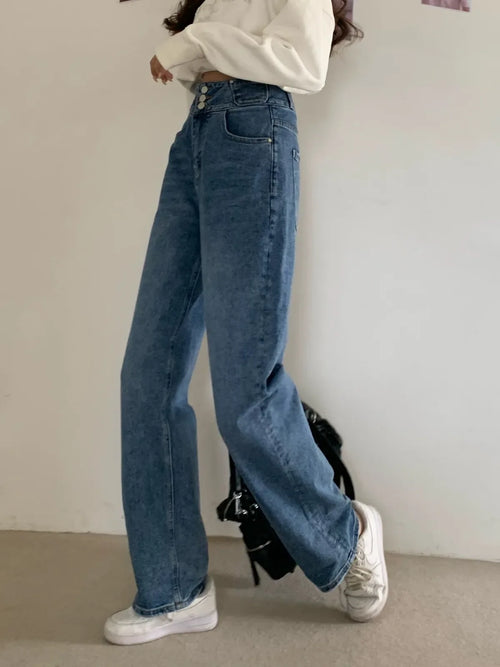2024 Streetwear Classic FullLength Denim Pants for Women