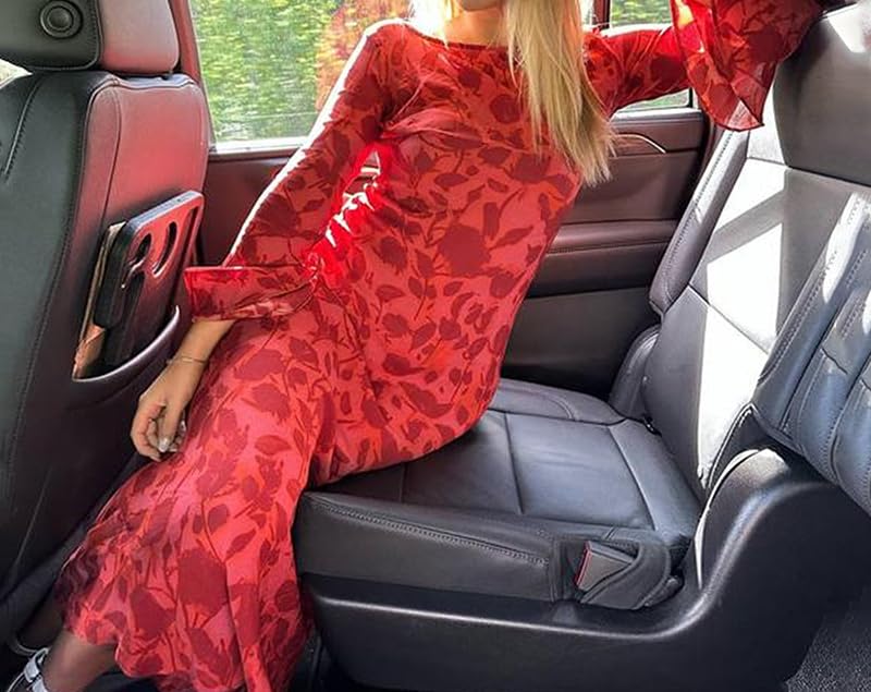Women Y2K Vintage Round Collar Slim Floral Dress