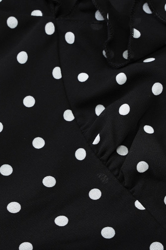 Polka Dot VNeck Mesh Bodycon Mini Dress