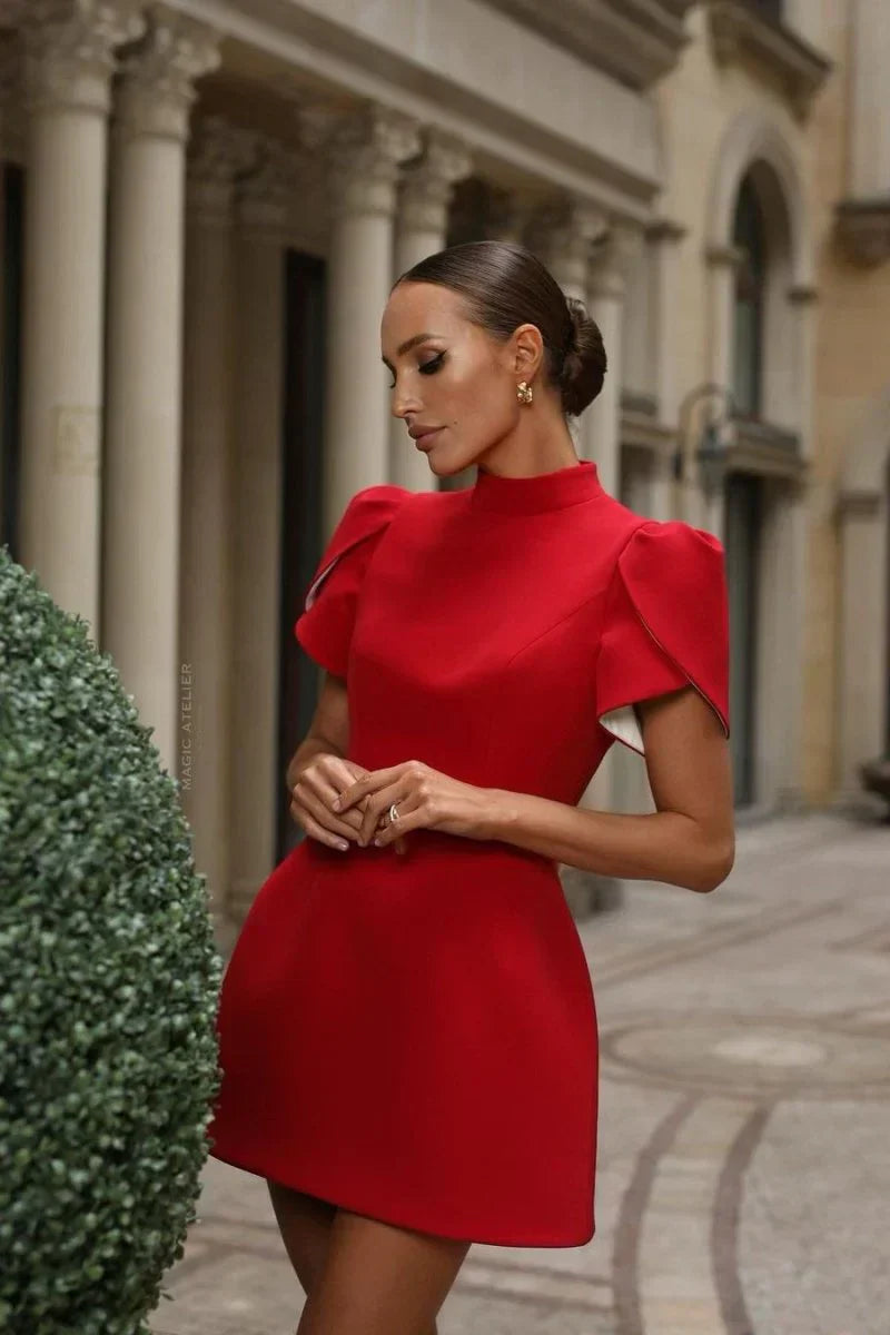Adelaide Scarlet Bowknot Cut Out Mini Dress