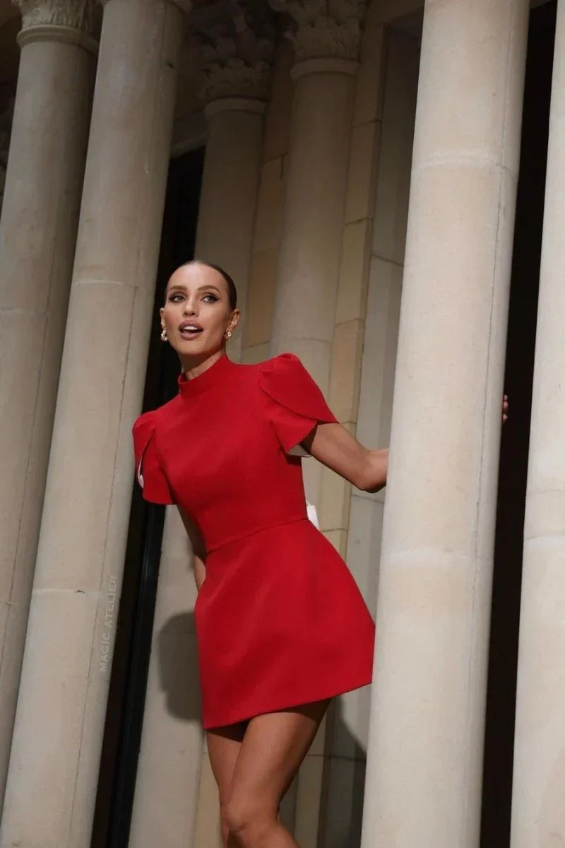Adelaide Scarlet Bowknot Cut Out Mini Dress