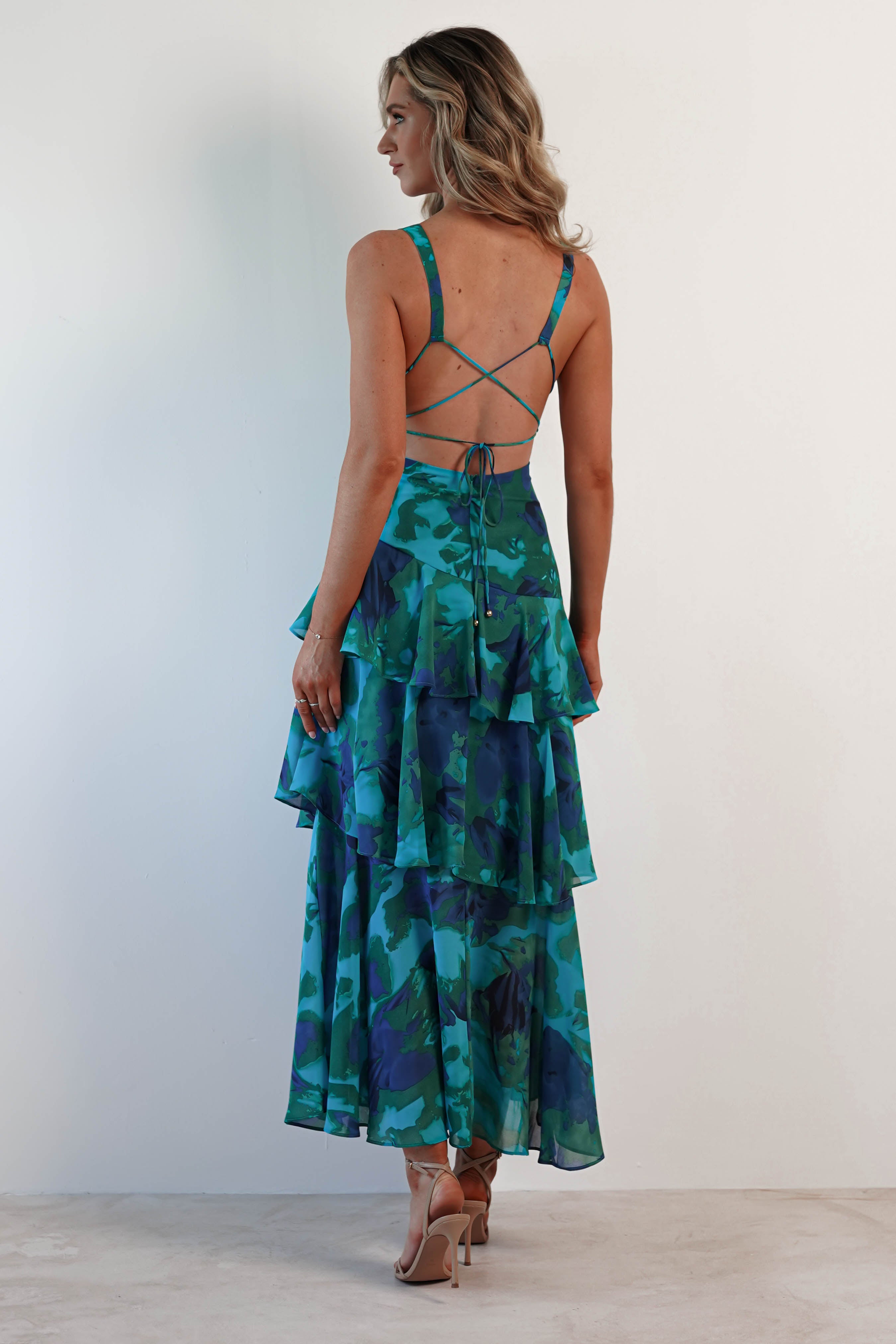 Veda Ruffle Midi Dress