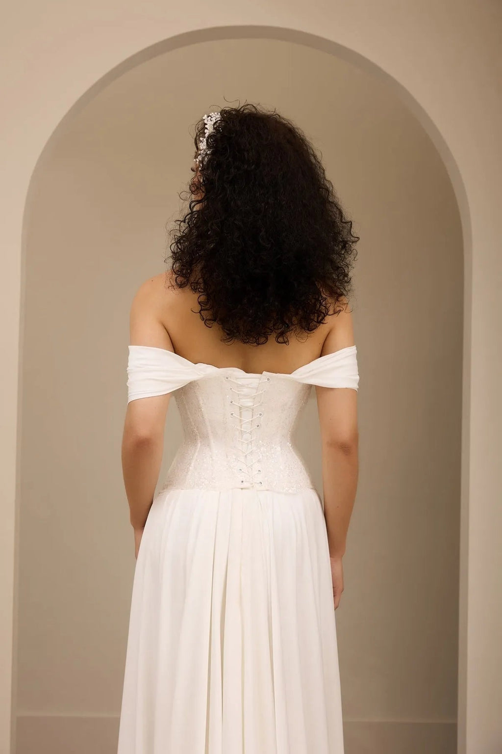 Elegant Chiffon Wedding Dresses Off Shoulder Pleated Wedding Party Prom Gown
