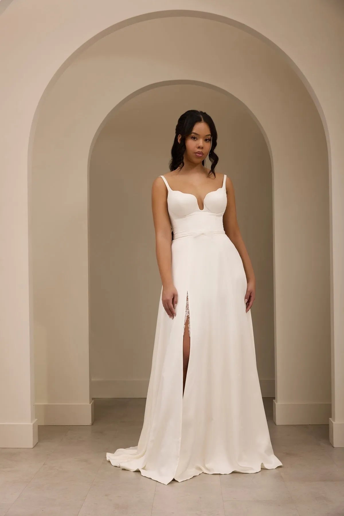 Wedding Dress Sexy Off Shoulder Low-cut  Evening Dress Split Hem Pleated High Waist Floor Length Prom Party Maxi Dress