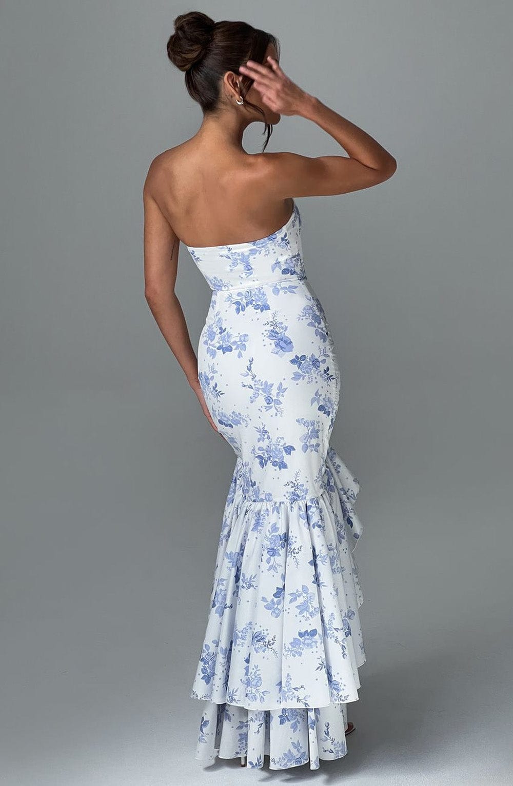 Angelina Maxi Dress Blue Floral Print