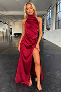 Florencia Halterneck Sleeveless Slit Maxi Dress