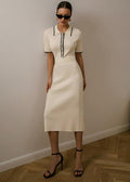 Celeste Ribbed Polo Midi Dress