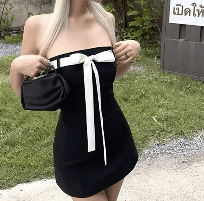 Bowknot OffShoulder ALine Mini Dress