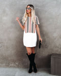 Britain Contrast Knit Poplin Dress FINAL