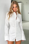 Slim Fit White Polo Mini Dress
