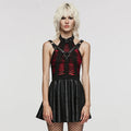Gothic Punk Knitted Spliced Spider Web Cute Swing Gothic Dress
