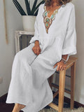 Casual V-neck Long Sleeve Dress ins