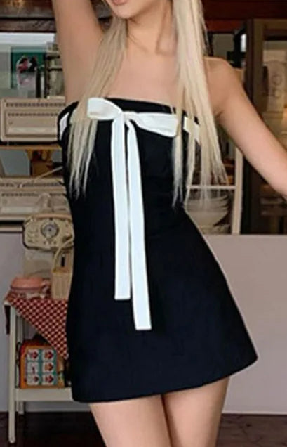 Bowknot OffShoulder ALine Mini Dress