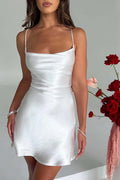 Sleeveless Backless Silk Dress
