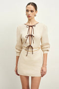 Lace Up Cutout Back Mini Dress