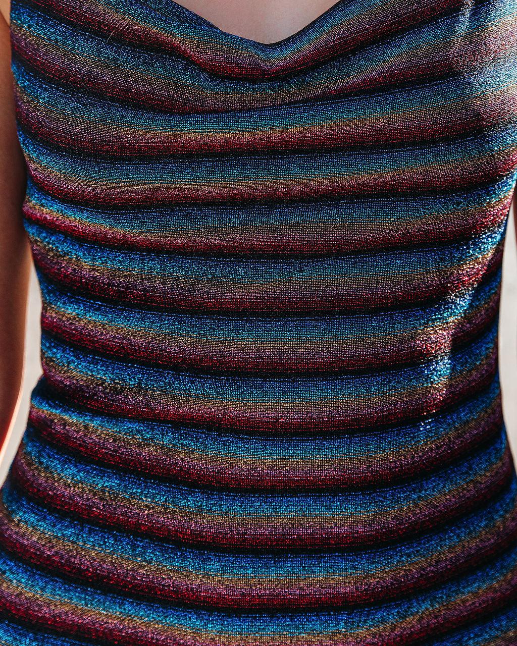 Dance More Striped Shimmer Mini Dress FINAL
