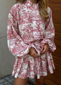 Vintage InspiRed Puff Sleeve A Line Mini Dress