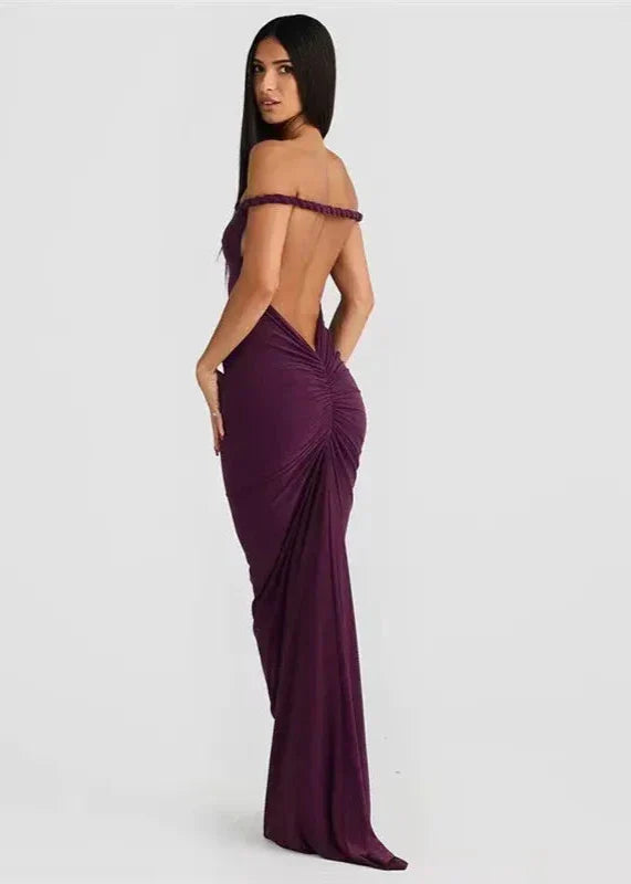 Backless Sling Slim Fit Long Dress