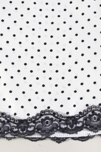 LaceTrim VNeck Polka Dot Halter Backless Mini Dress