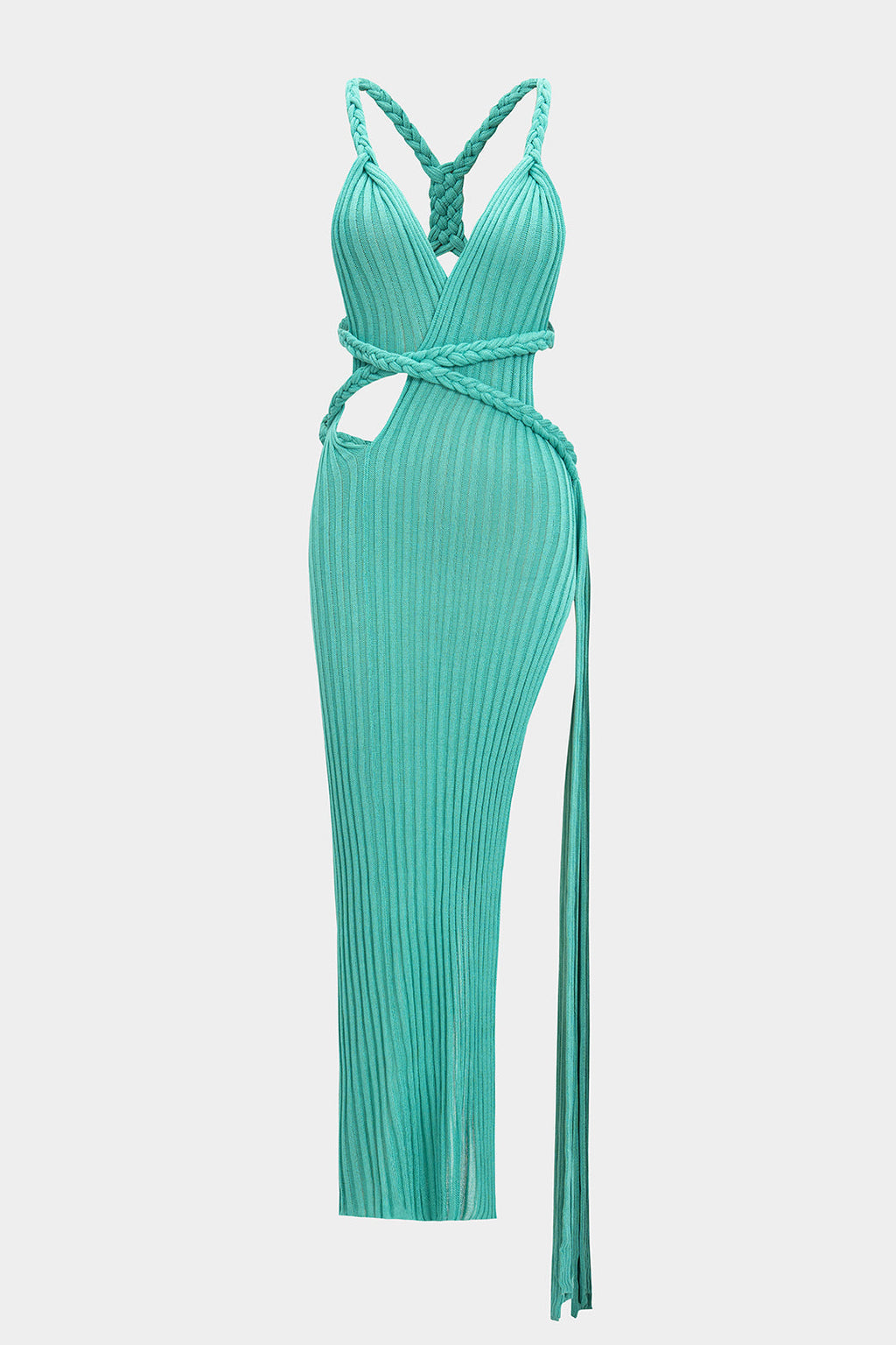Knit Cut Out Braided Slip Sleeveless Dress