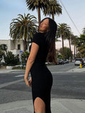 Solid Color Sleeveless Midi Dress