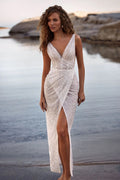 Dazzling Sheath Fitted Wedding Gown on Straps Satin Vestido De Novia Bridal Gown Court Train Princess Modern Mermaid Wedding Dress Bow
