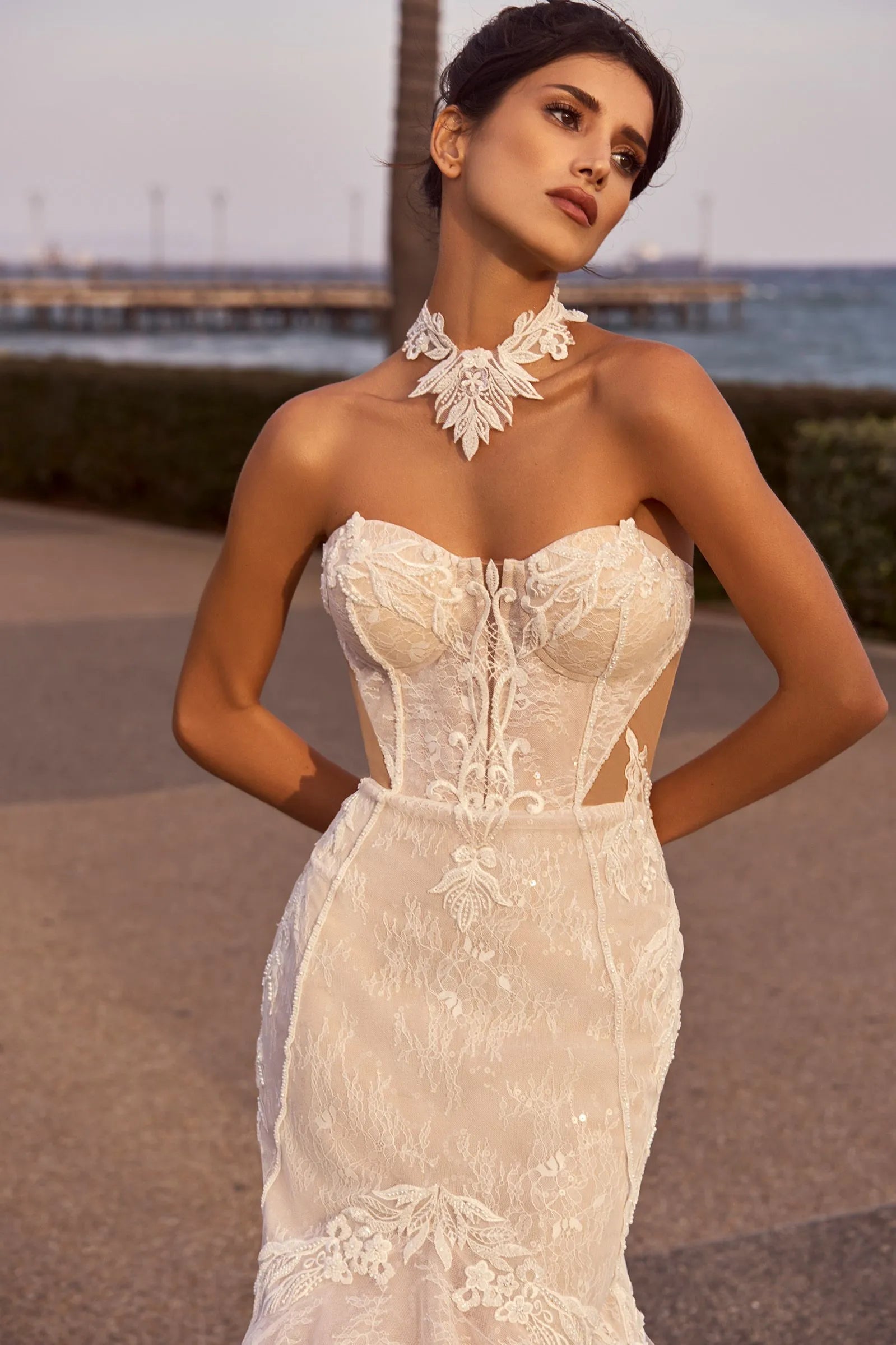 Sweetheart Lace Wedding Dress Romantic Mermaid Princess Bride Gown