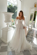 Chic Tulle Wedding Dress for Women Destination Simple Bride Dresses Corset Long Bridal Gown