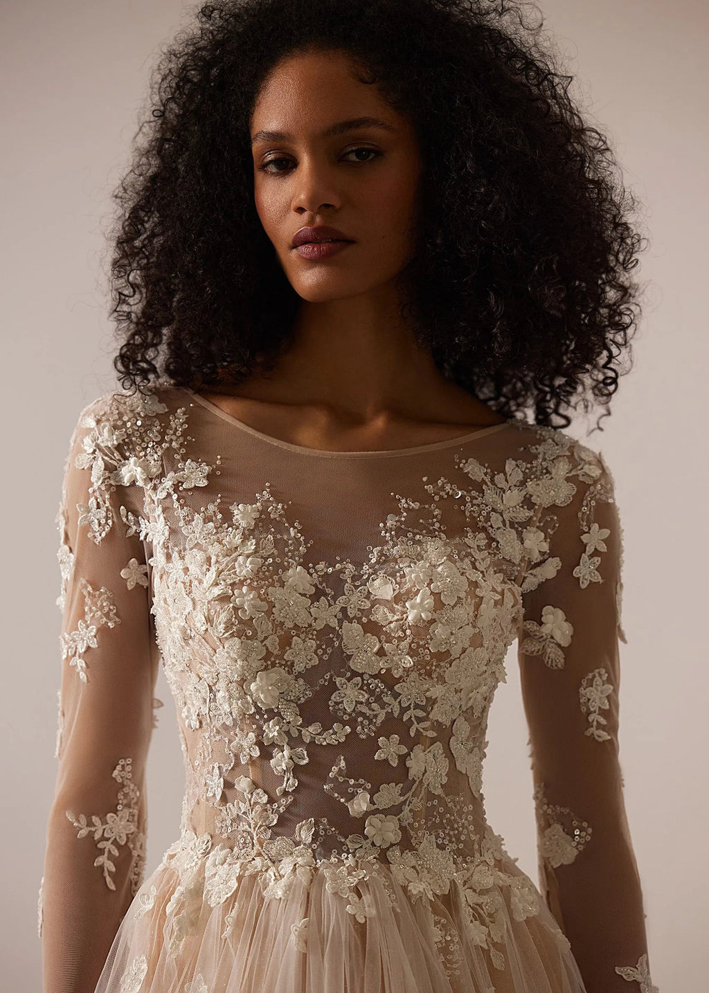 Wedding Dress Long Sleeves Tulle A-Line Bride Gowns vestidos de novia Applique