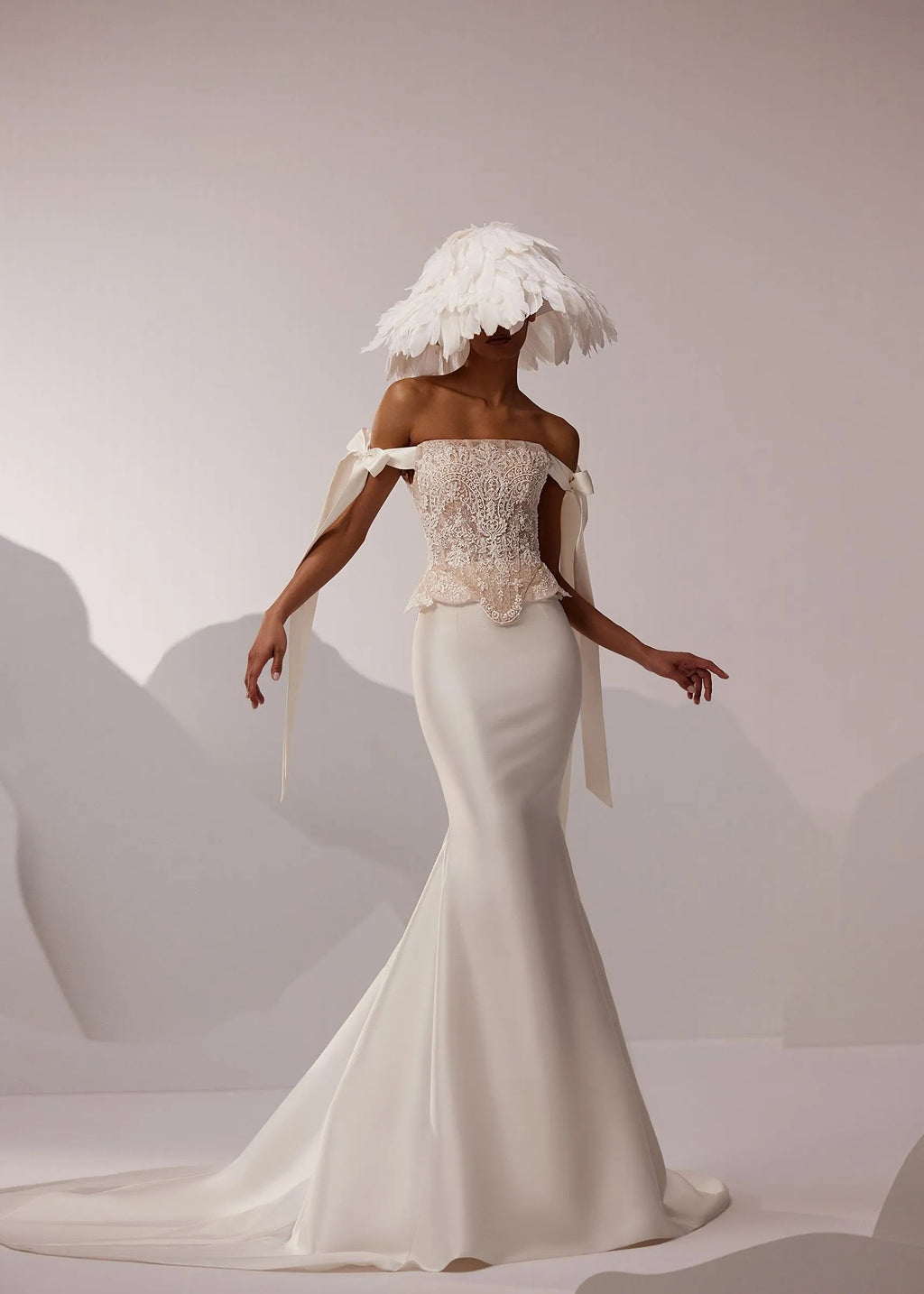 Wedding Dress Off-the-shoulder Mermaid Elegant Exquisite style Luxury Sweep Train