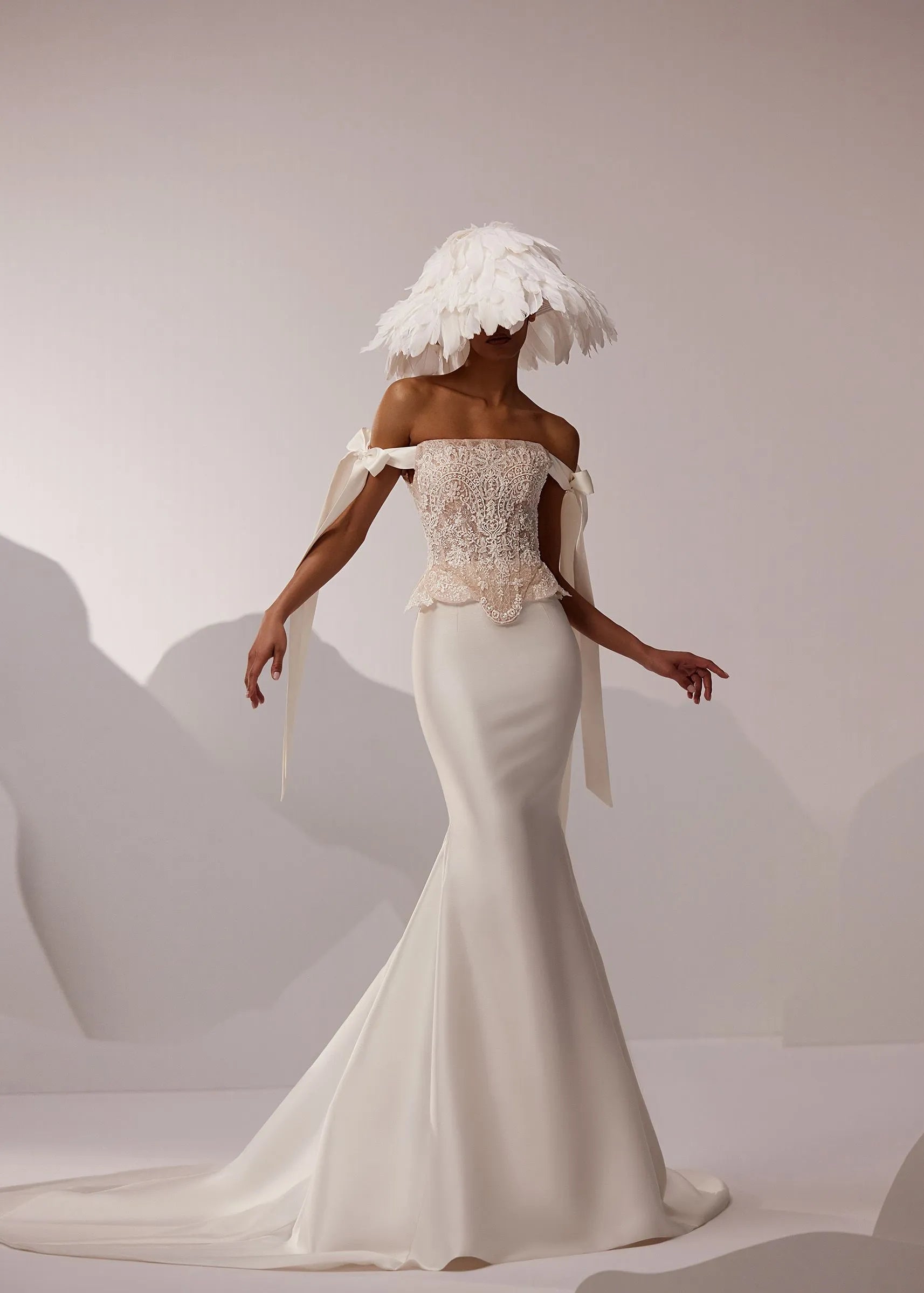 Wedding Dress Off-the-shoulder Mermaid Elegant Exquisite style Luxury Sweep Train