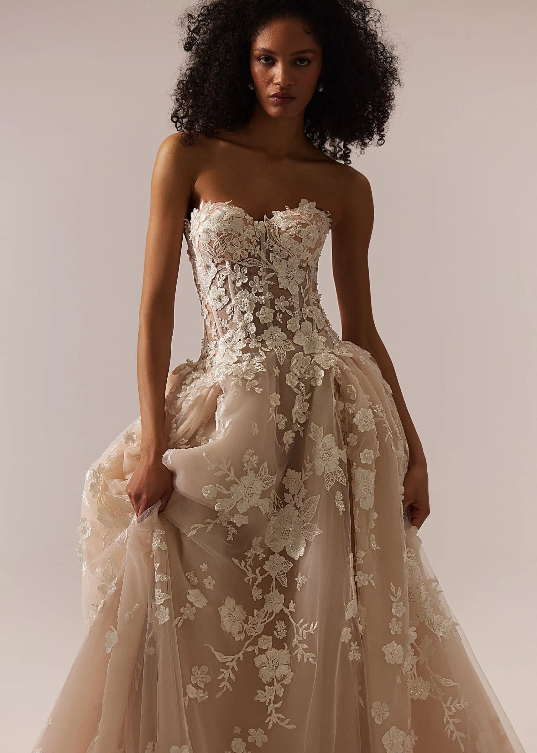 Champagne Wedding Dress for Women Long A Line Bride Dress Classy Bridal Gown