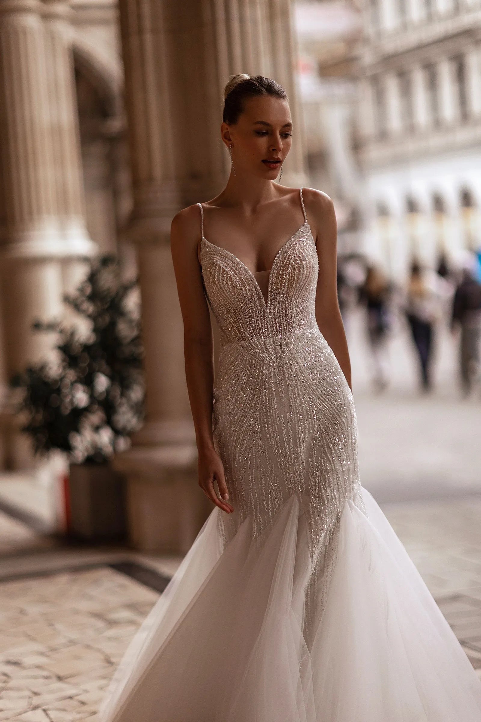 Luxury Mermaid Wedding Dress For Women Sexy Classy Sweetheart Zipper Wedding Gown