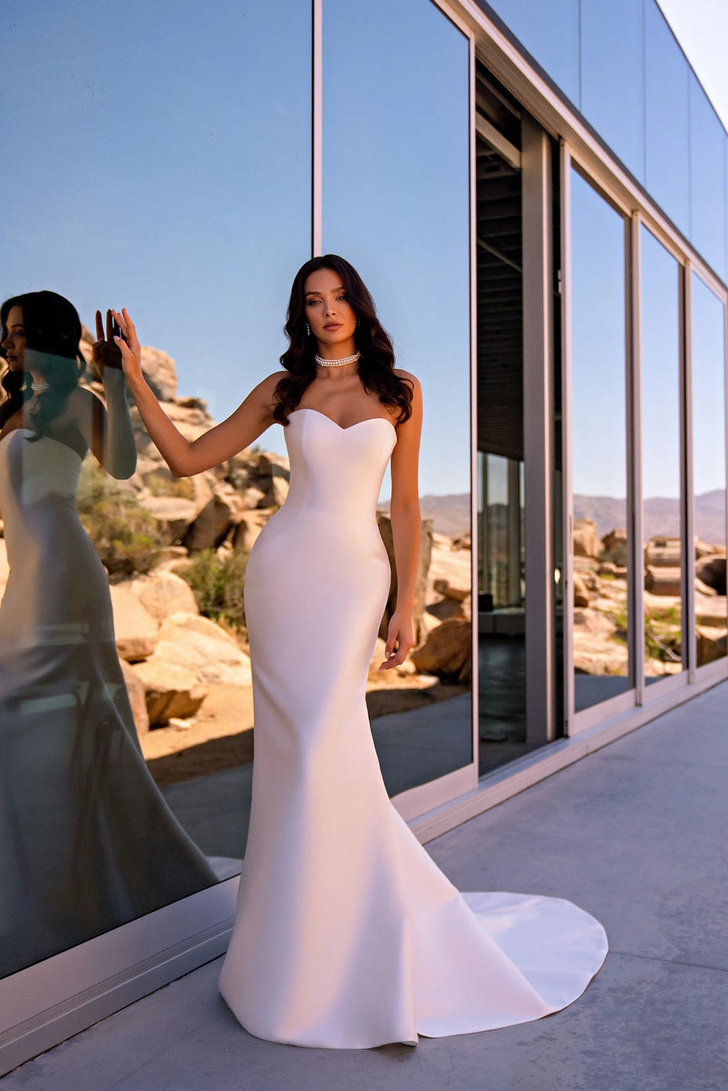Sweetheart Wedding Dress Mermaid Sweep Train Sleeveless Sweep Train Zipper Back