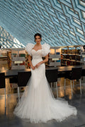 Lace Illusion Bride Dress Spaghetti Straps Long Train Women Wedding Dresses Customized Detachable Sleeves Luxury Bridal
