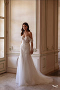Elegant Mermaid Classic Women's Wedding Dresses Modern Lace Appliques Bride Gowns Popular Off Shoulder Wedding Gown