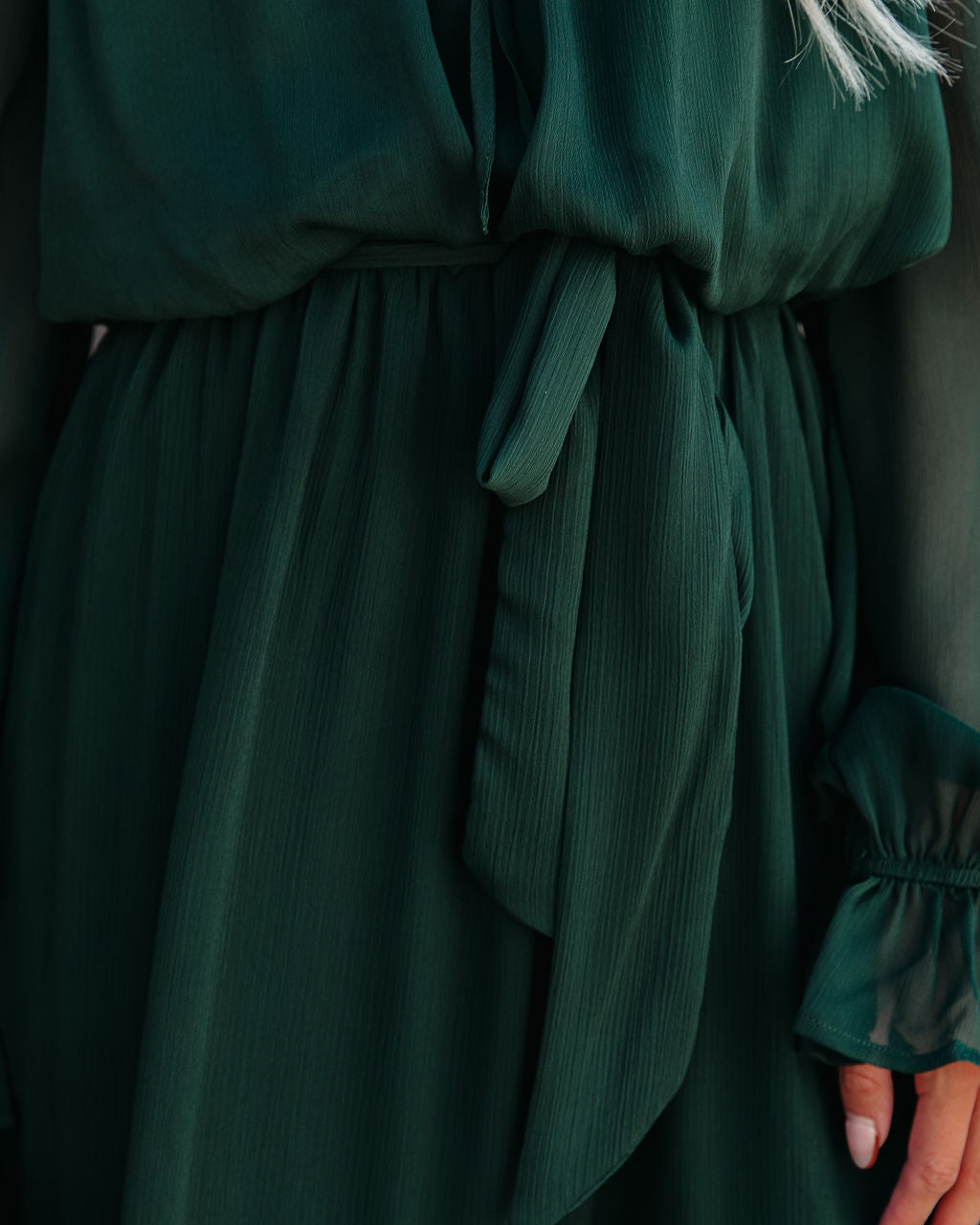 Peacekeeper Off The Shoulder Midi Dress Hunter Green