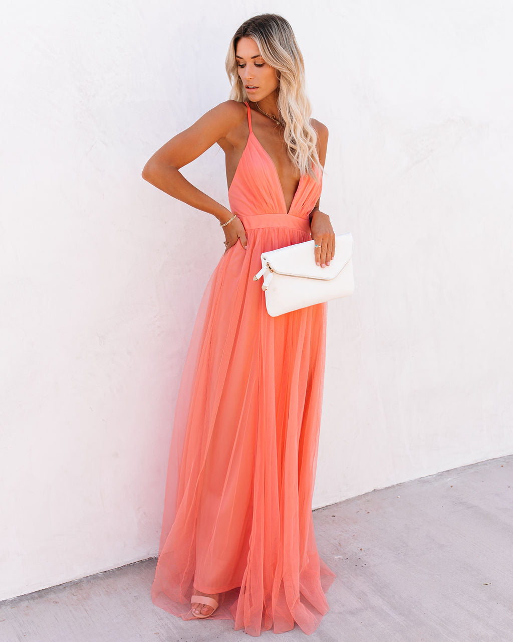 Petal Dust Maxi Dress Apricot