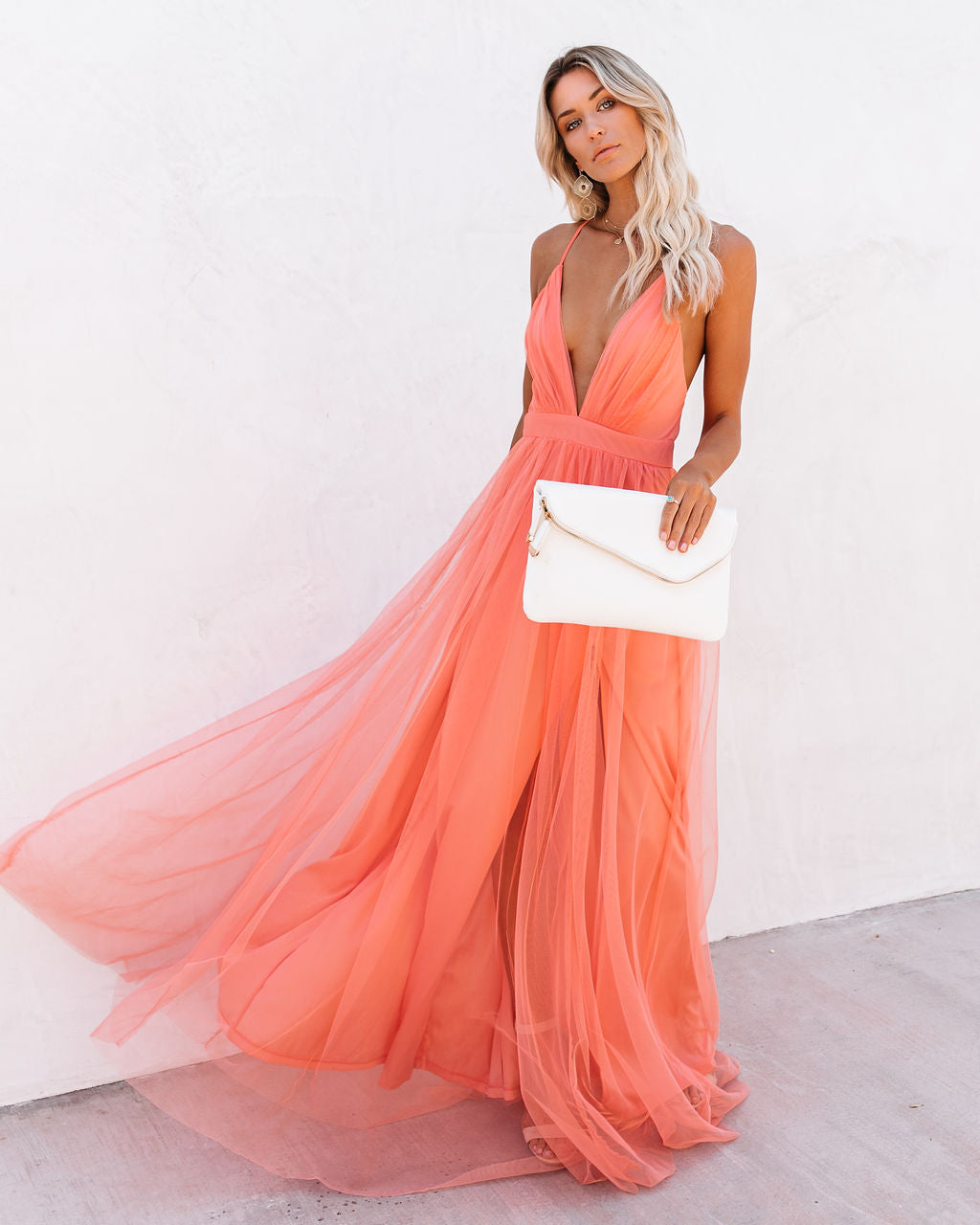 Petal Dust Maxi Dress Apricot