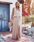 Positive Energy Strapless Maxi Dress Taupe