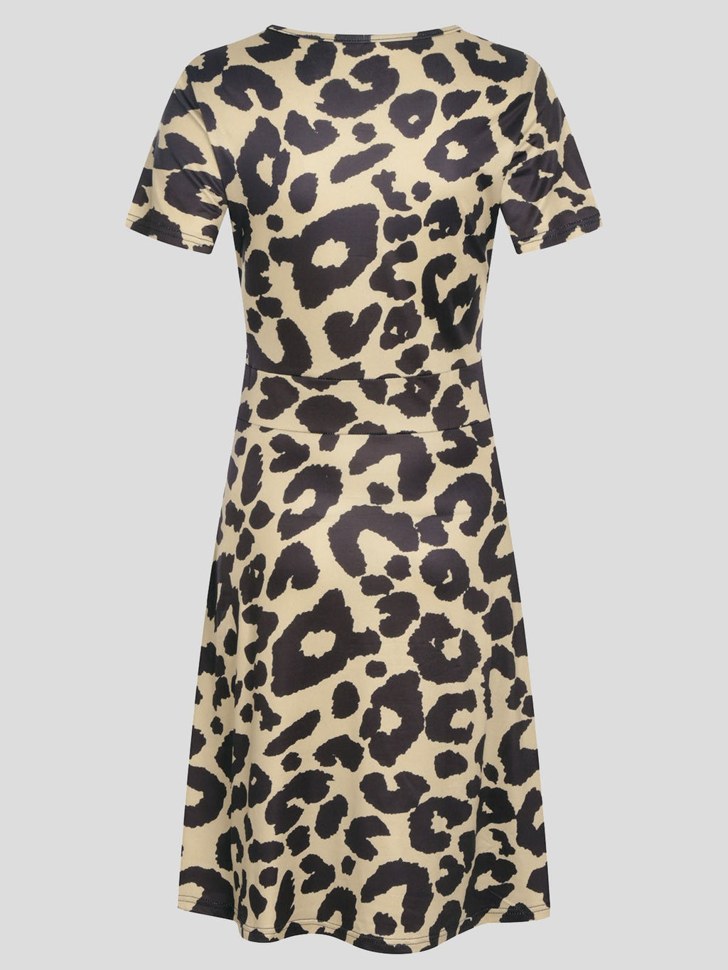 V neck Short sleeved Sun Flower Print Dress