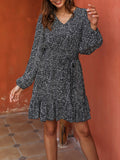V-neck Slim Long Sleeve Dress Ins Street