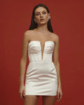 Detachable A-Line Skirt Train with Side Slit Wedding Dress Vestido De Novia Court Train Dress Satin Bow Bridal Gown Skirt Dress