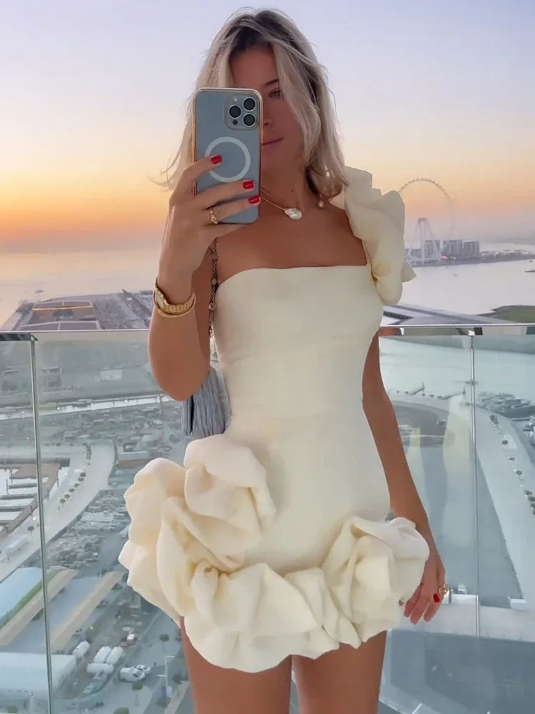 Luna Elegant Flower Mini Dress